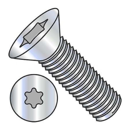 Usa Industrials 3/8"-16 x 1 in Torx Flat Machine Screw, Zinc Plated Steel BULK-SCRW-8806